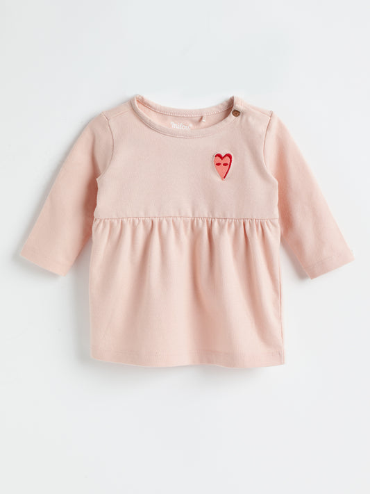 Milou Girls Cotton Printed Dress Blush Pink