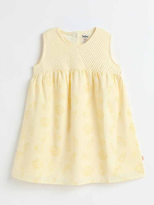 Milou Girls Pastel Yellow Cotton Dress