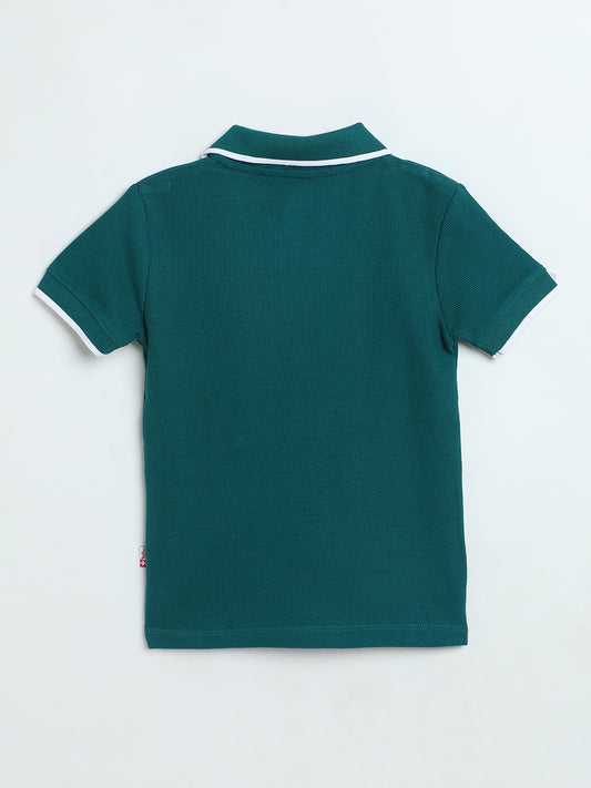 Kids Green Polo T-Shirt | Soft Cotton Piqué Casual | Milou Kids