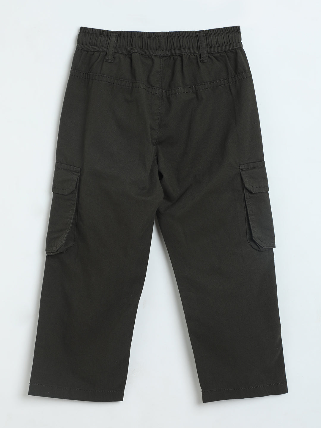 Milou Boys Olive Linen Cargo Pants