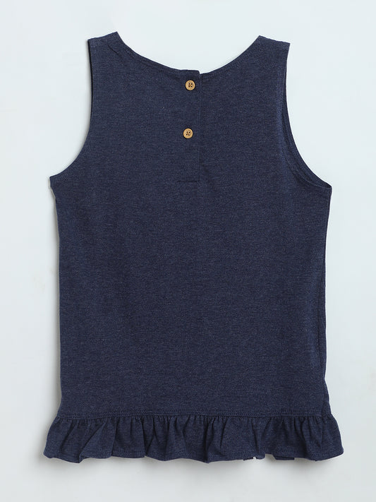 Milou Toddler Girls Midnight Navy Blue Cotton Skirt