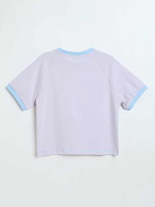 Milou Toddler Girls Lavender Blue Cotton T-Shirt