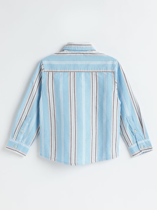 Full Sleeve Striped Bio-Washed Shirt