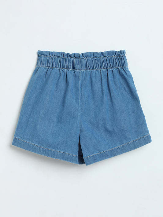 Milou Girls Light Blue Denim Shorts