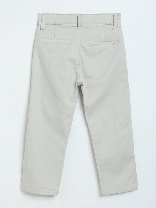 Milou Boys Off White Woven Linen Trousers