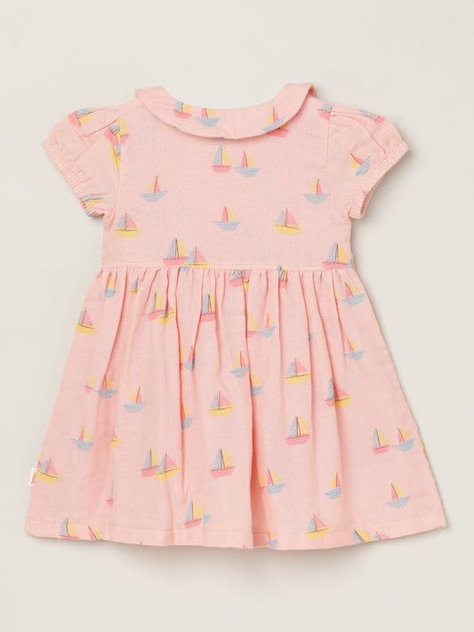 Milou Girls Pink Cotton Dress