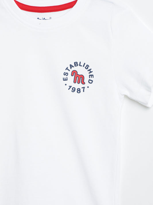 Milou Boys White Single Jersey T-Shirt