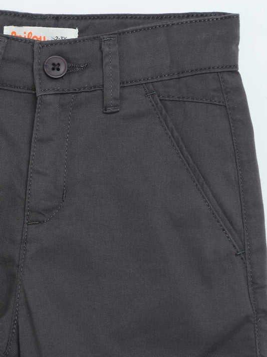 Milou Boys Grey Twill Chino Shorts