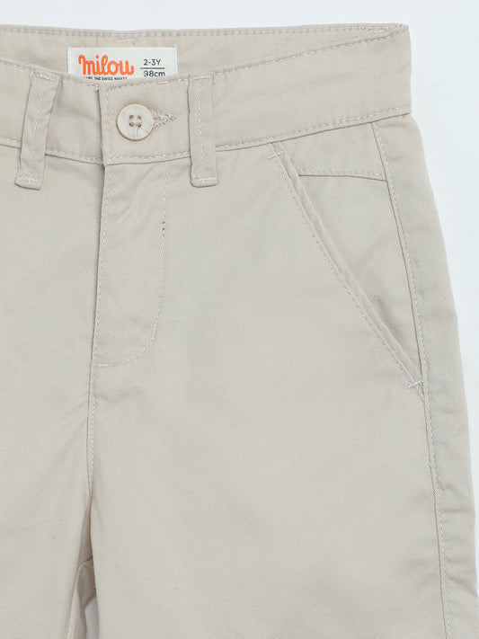 Milou Boys Ecru Twill Shorts