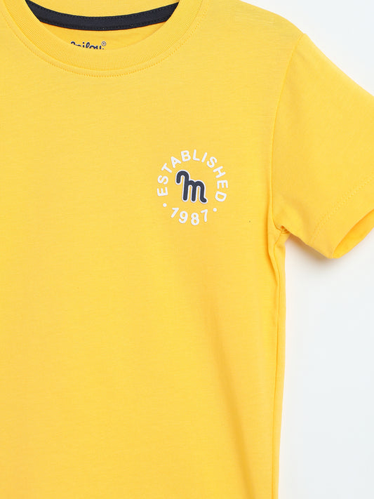 Milou Boys Yellow Round Neck T-Shirt