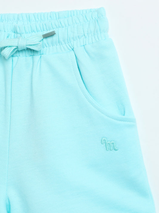 Milou Girls Whisper Blue Loopknit Shorts