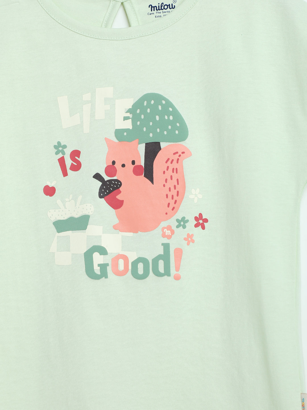 Milou Girls Graphic T-Shirt Mint Green