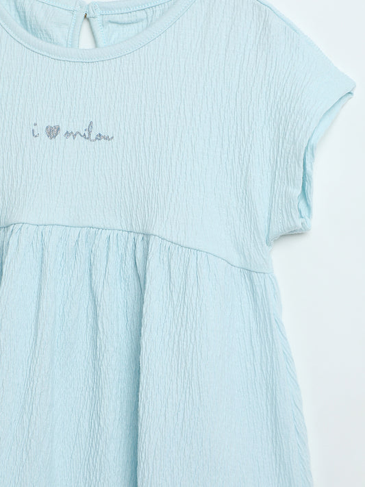Milou Baby Girls Blue Cotton Dress