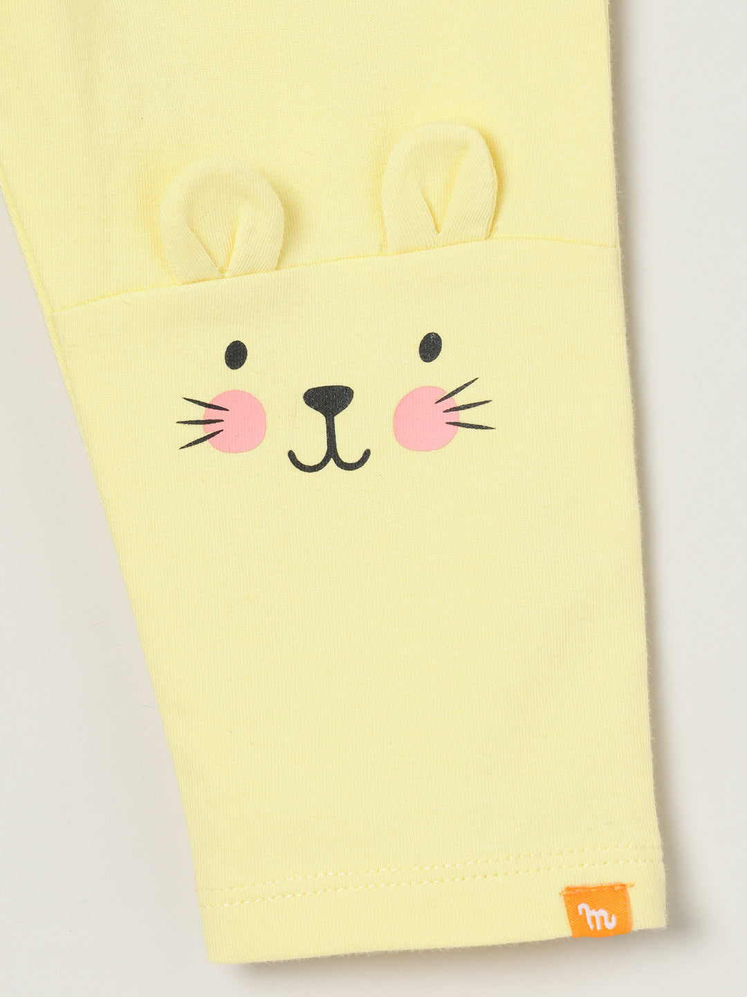 Milou Girls Cotton Printed Leggings Yellow
