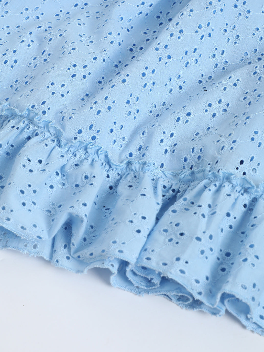 Milou Baby Girls Blue Hakoba Cotton Dress