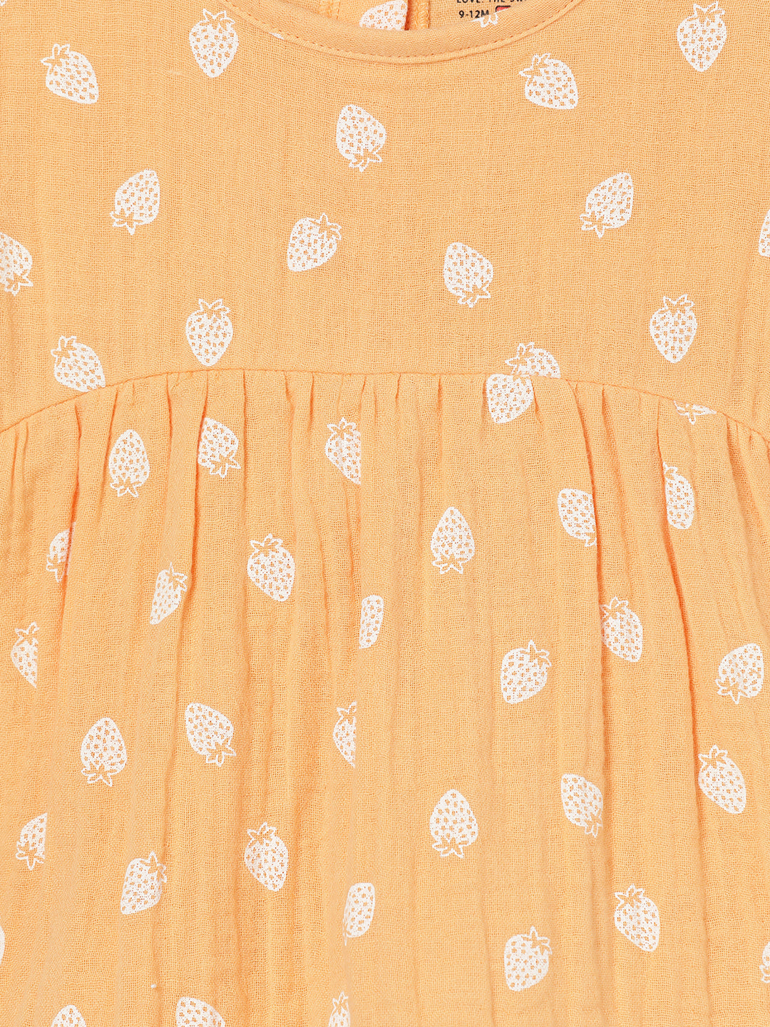 Milou Baby Girls Orange Printed Cotton Dress