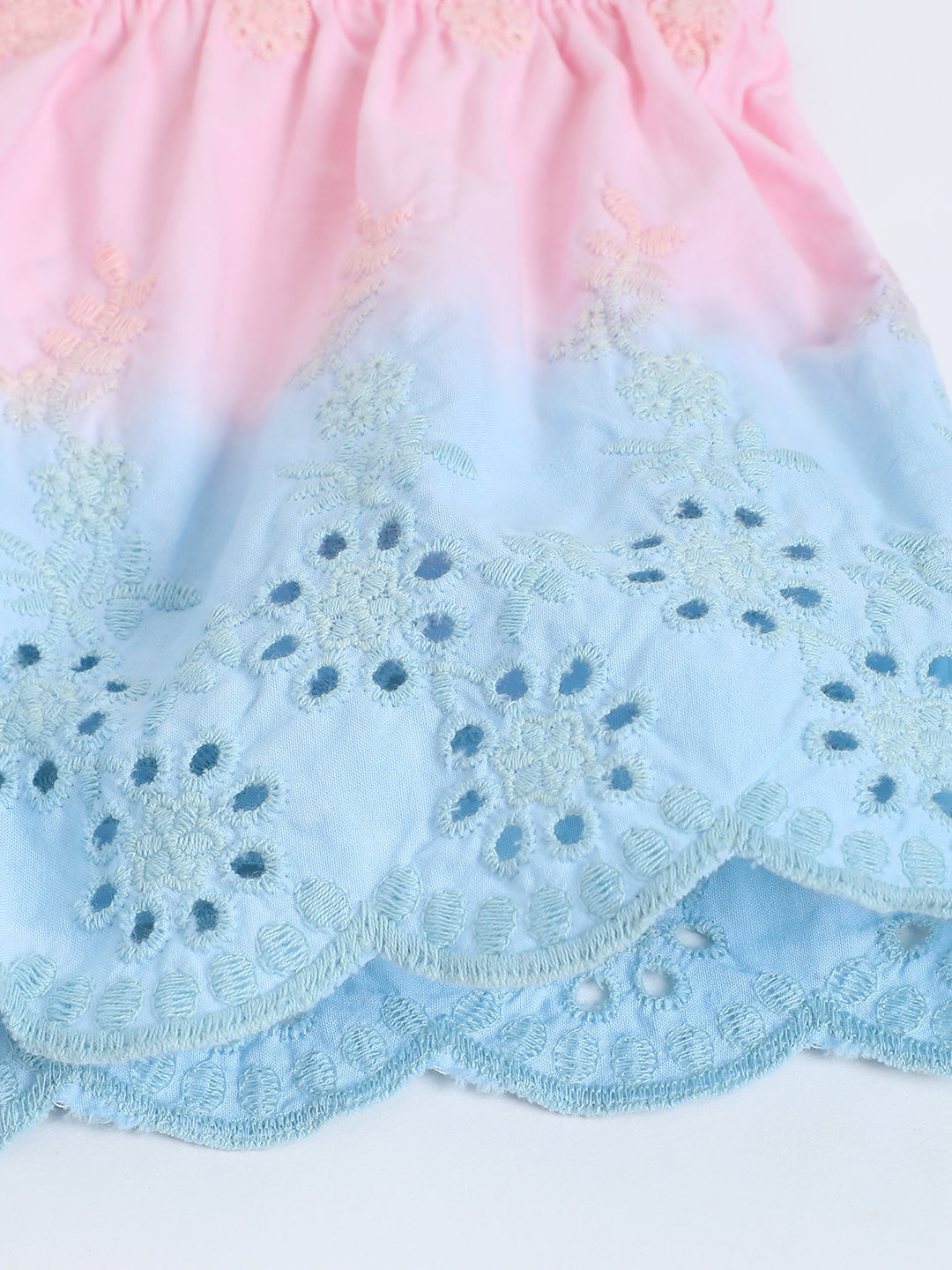 Milou Baby Girls Snow White Eyelet Skirt Ombre Blue