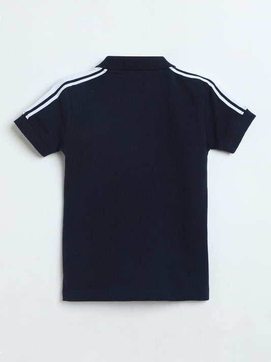 Kids Navy Polo T-Shirt | Boys Cotton Piqué Polo | Milou Kids - Milou - Care. The Swiss WayPolo