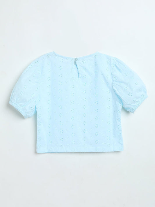 Milou Baby Girls Blue Cotton Top - Milou - Care. The Swiss WayTops & T-shirts