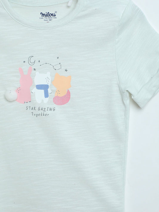 Milou Baby Girls Graphic T-Shirt Mint Green - Milou - Care. The Swiss WayTops & T-shirts