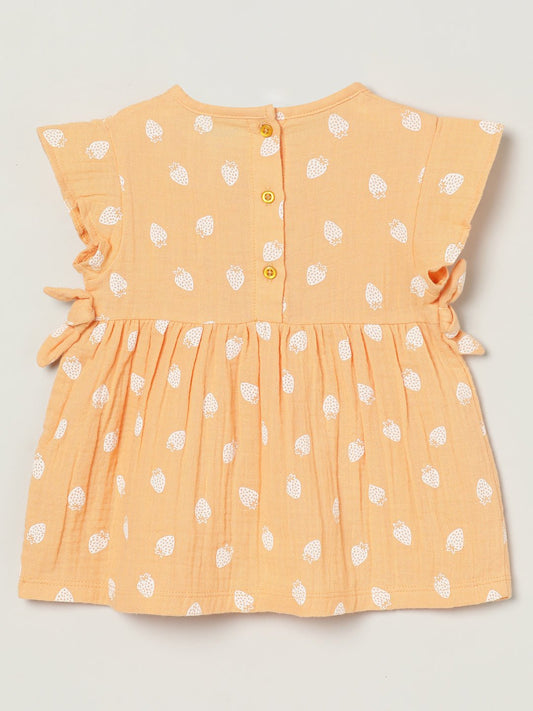 Milou Baby Girls Orange Printed Cotton Dress - Milou - Care. The Swiss WayDress