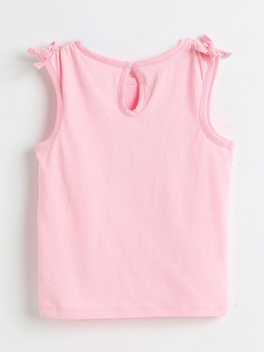 Milou Baby Girls Sleeveless Top Pink Graphic Print - Milou - Care. The Swiss WayTops & T-shirts