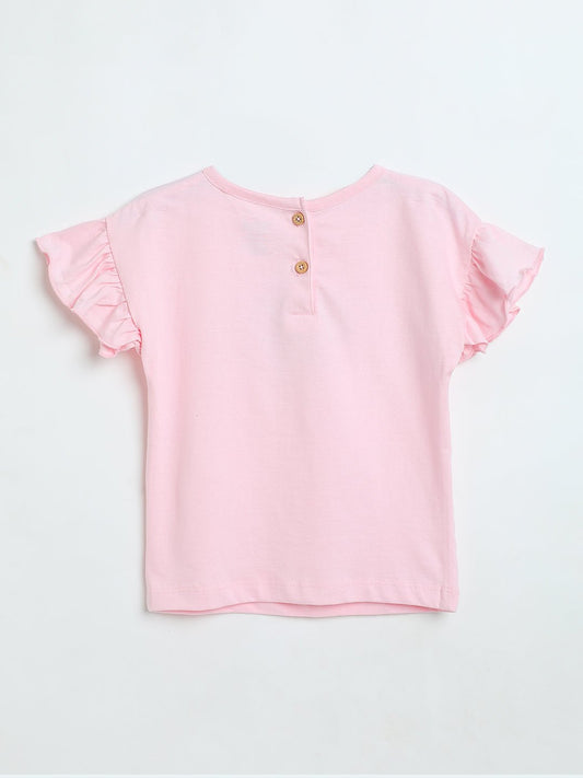 Milou Baby Girls T-Shirt Pink Heart Print - Milou - Care. The Swiss WayTops & T-shirts