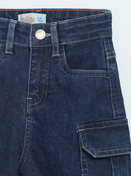 Milou Boys Dark Blue Denim Cargo Shorts - Milou - Care. The Swiss WayShorts