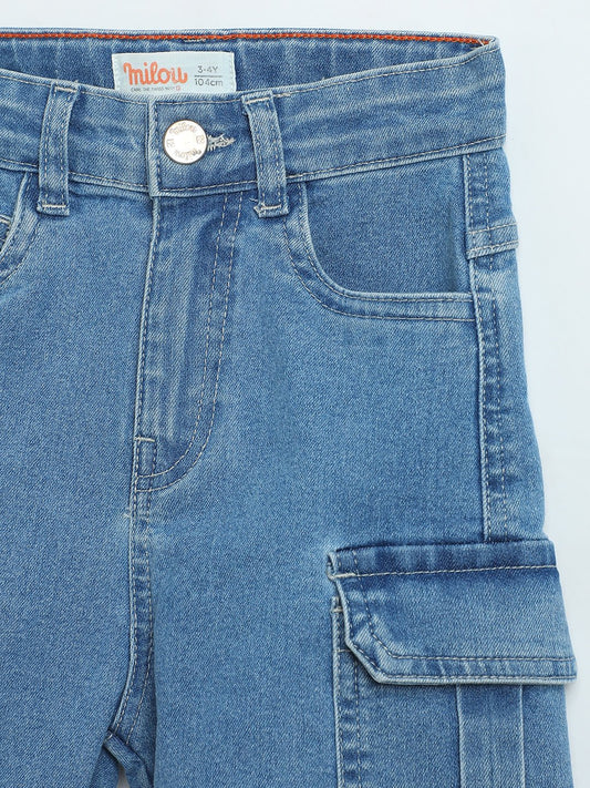Milou Boys Denim Cargo Shorts Light Blue - Milou - Care. The Swiss WayShorts
