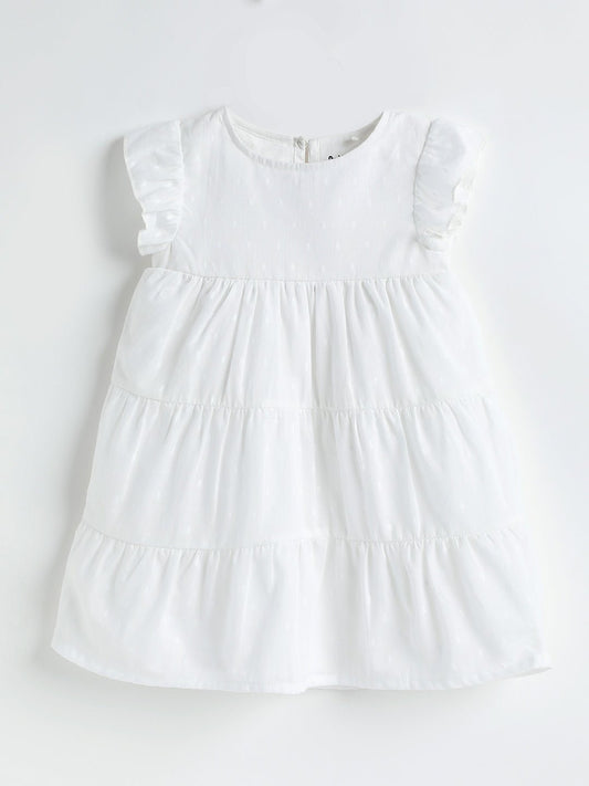 Milou Girls 3 Tier Swiss Dot Dress White - Milou - Care. The Swiss WayDress