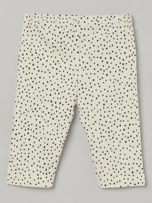 Milou Girls Cotton Bio-Washed Polka Leggings Off White - Milou - Care. The Swiss WayLegging