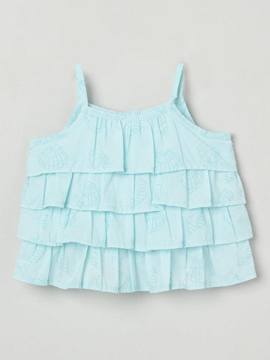 Milou Girls Flared Top & Shorts Co-ord Set Sky Blue Set - Milou - Care. The Swiss WaySets & Suits