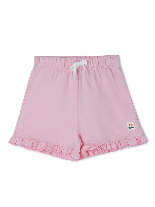 Milou Girls Mid Thigh Solid Frilled Hem Shorts Pink - Milou - Care. The Swiss WayShorts