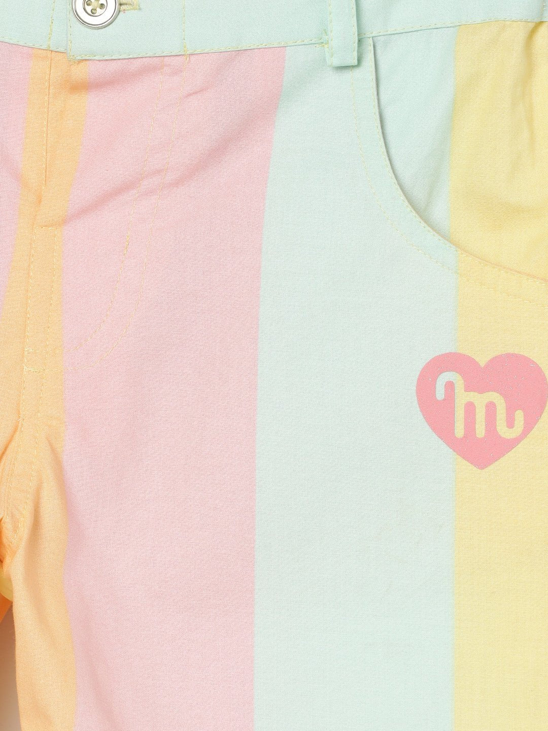 Milou Girls Pastel Stripe Cotton Shorts Pastel Stripe - Milou - Care. The Swiss WayShorts