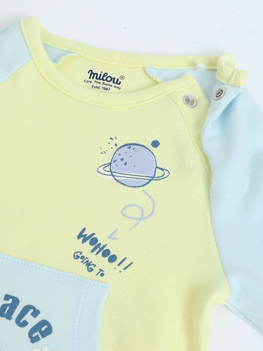 Milou Infant Unisex Bio-Washed Bodysuit Yellow & Blue - Milou - Care. The Swiss WayBodysuit