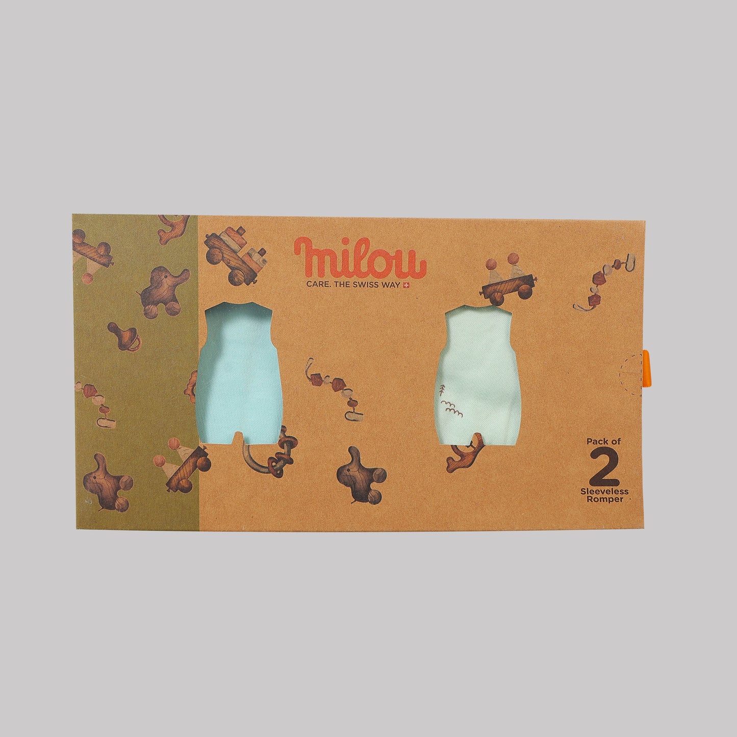 Milou Baby Cotton Sleeveless Romper Pack of 2