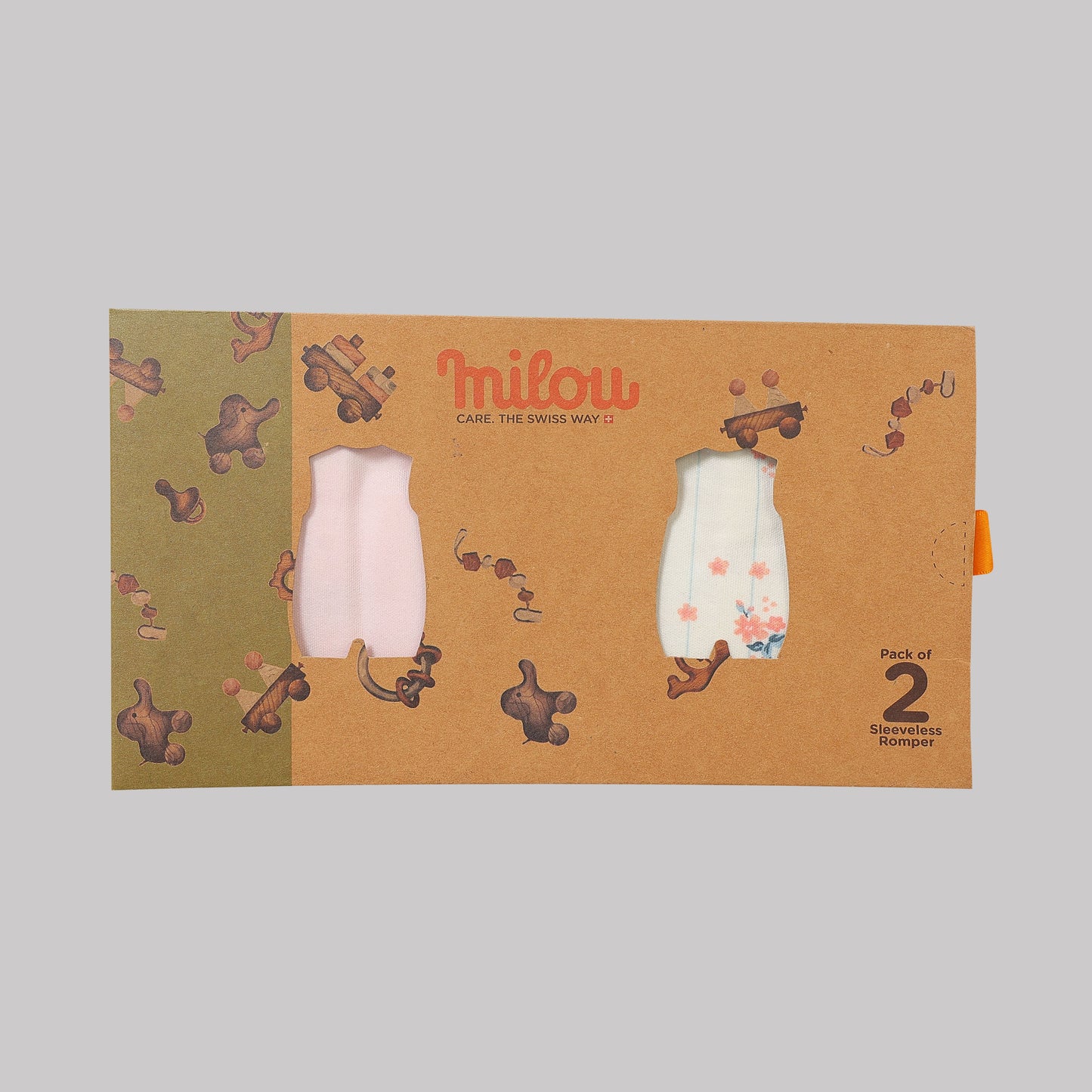 Milou Baby Cotton Sleeveless Romper Pack of 2
