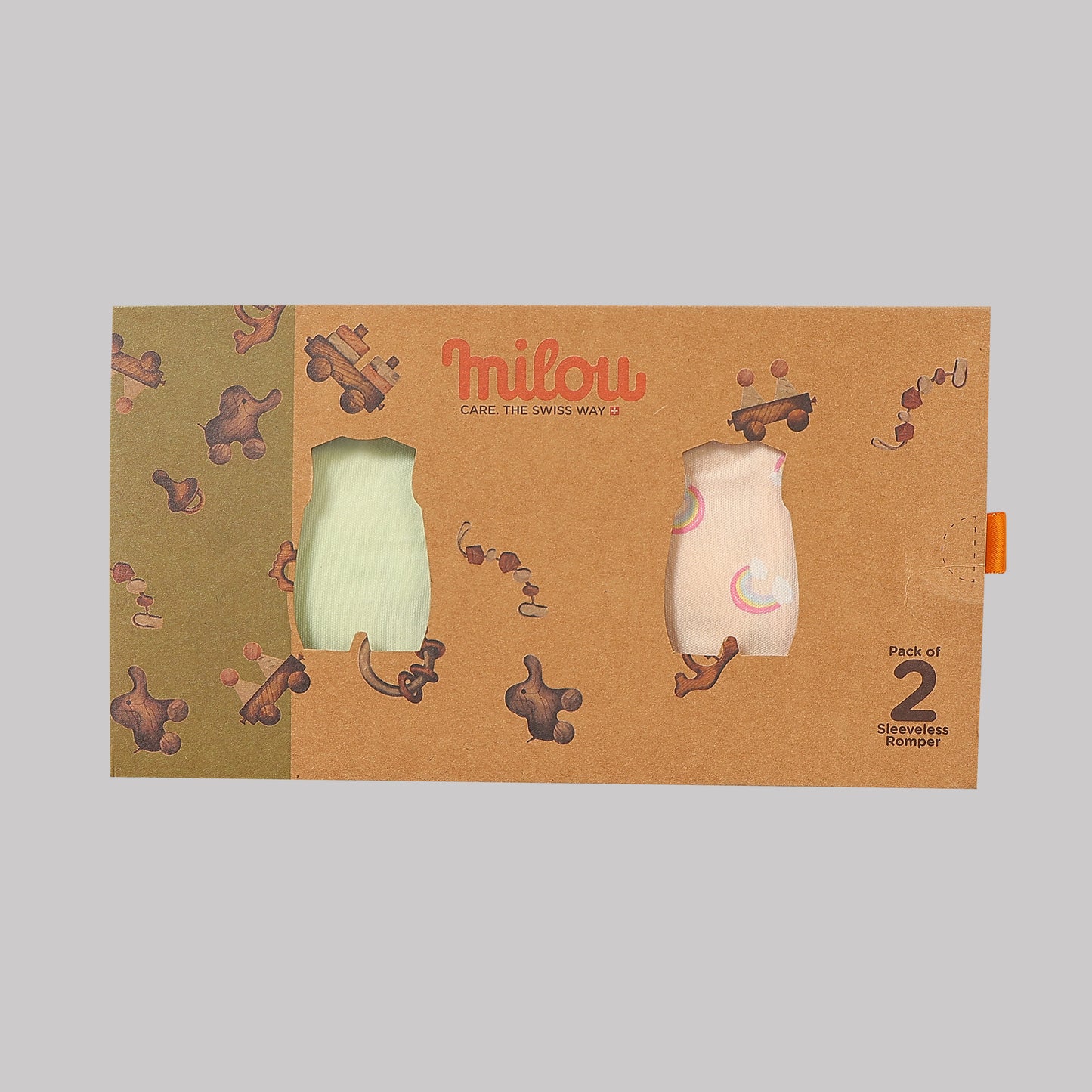Milou Baby Cotton Sleeveless Romper Pack of 2