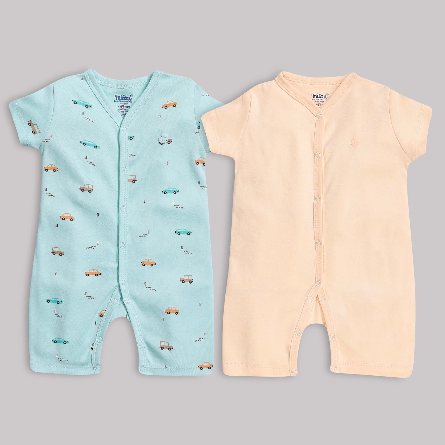 Milou Baby Cotton Short sleeve Romper Pack of 2