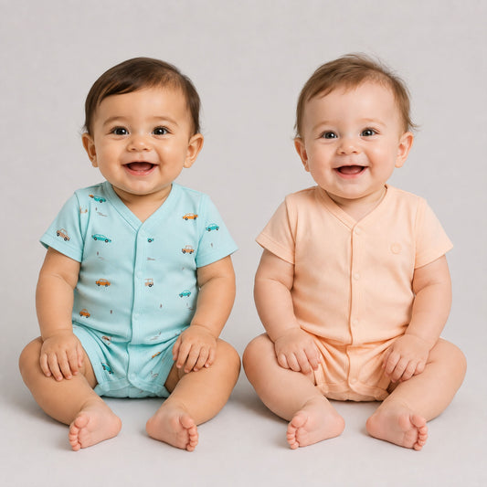Milou Baby Cotton Short sleeve Romper Pack of 2