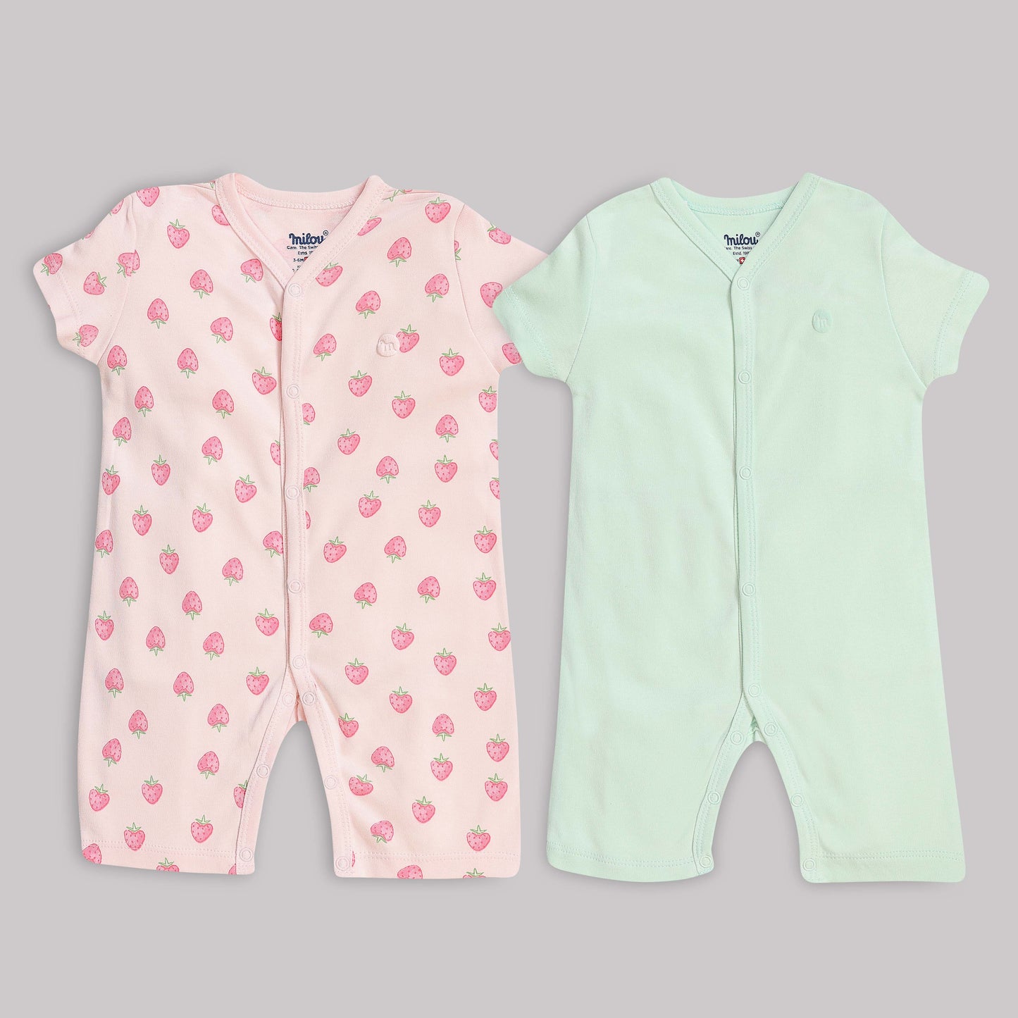 Milou Baby Cotton Short Sleeve Romper Pack of 2