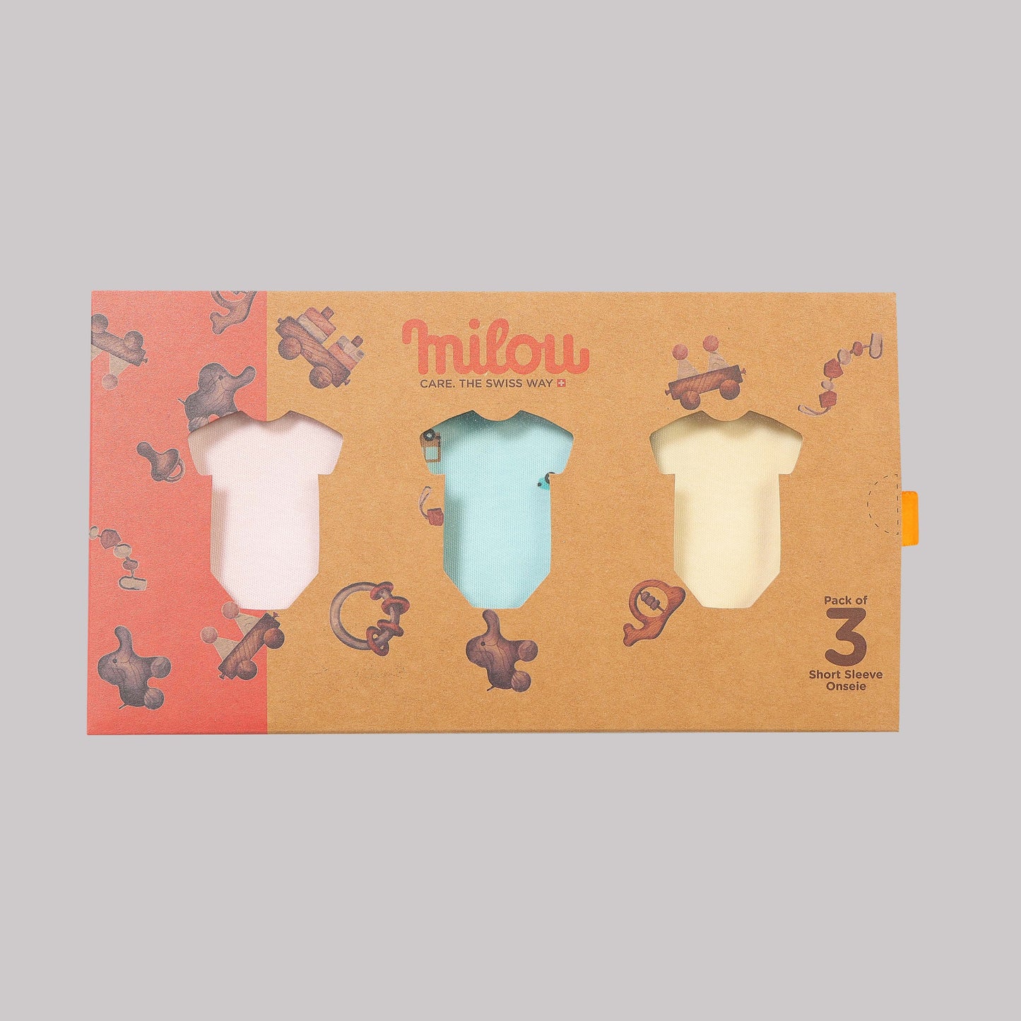 Milou Baby Cotton Short Sleeve Onseie Pack of 3