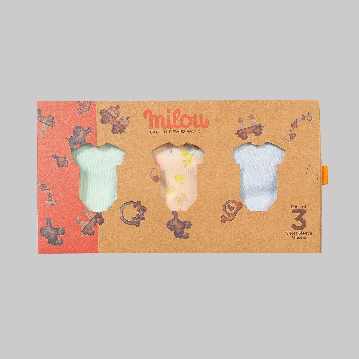 Milou Baby Cotton Short Sleeve Onseie Pack of 3