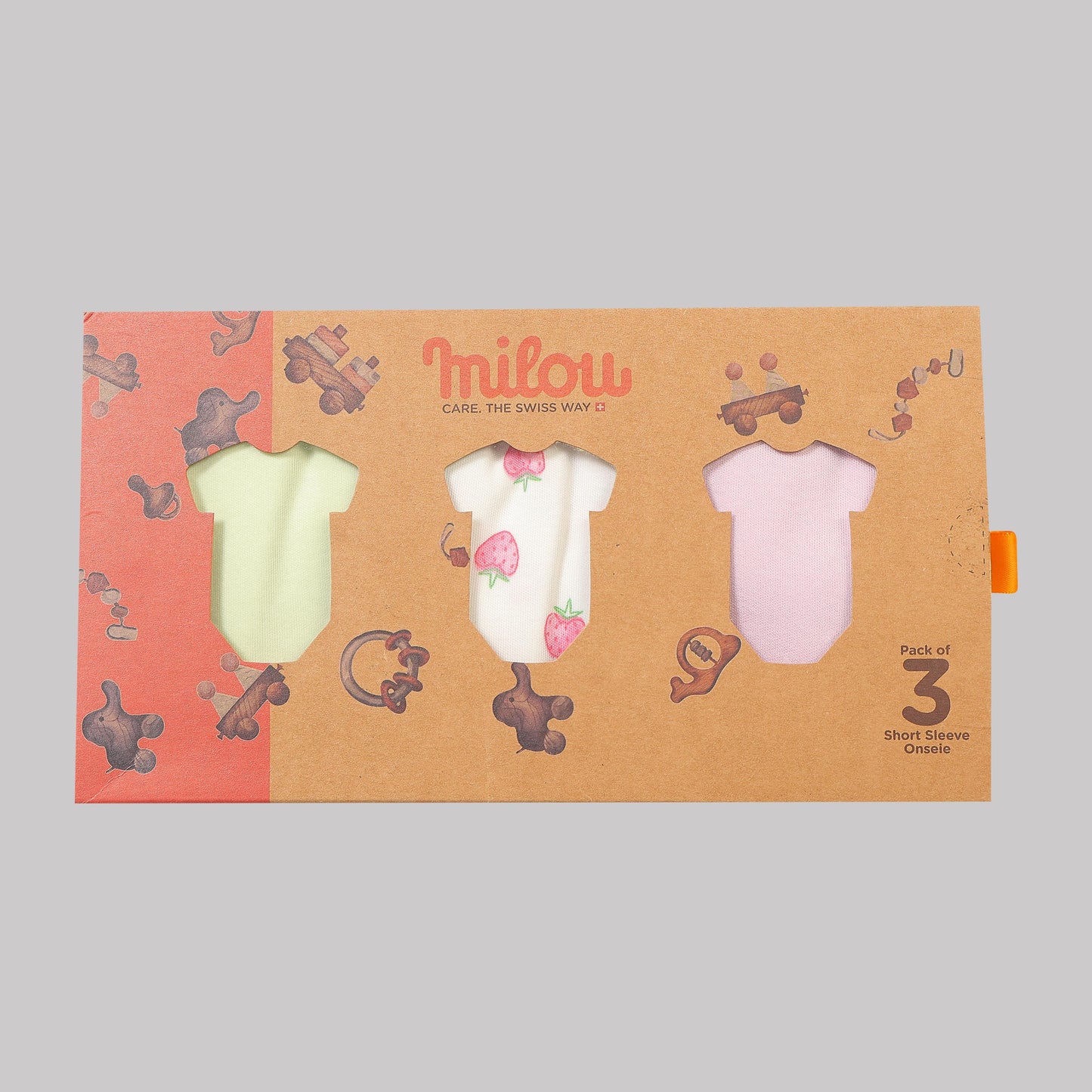 Milou Baby Cotton Short Sleeve Onseie Pack of 3