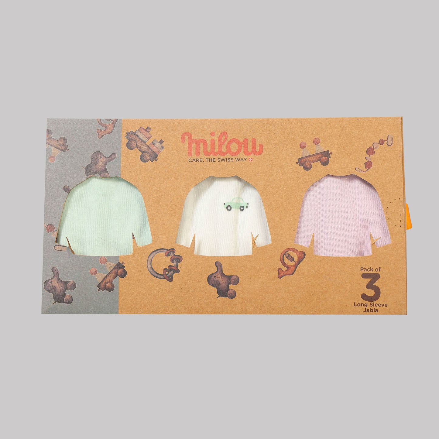 Milou Baby Cotton Fullsleeve Jabla Pack of 3