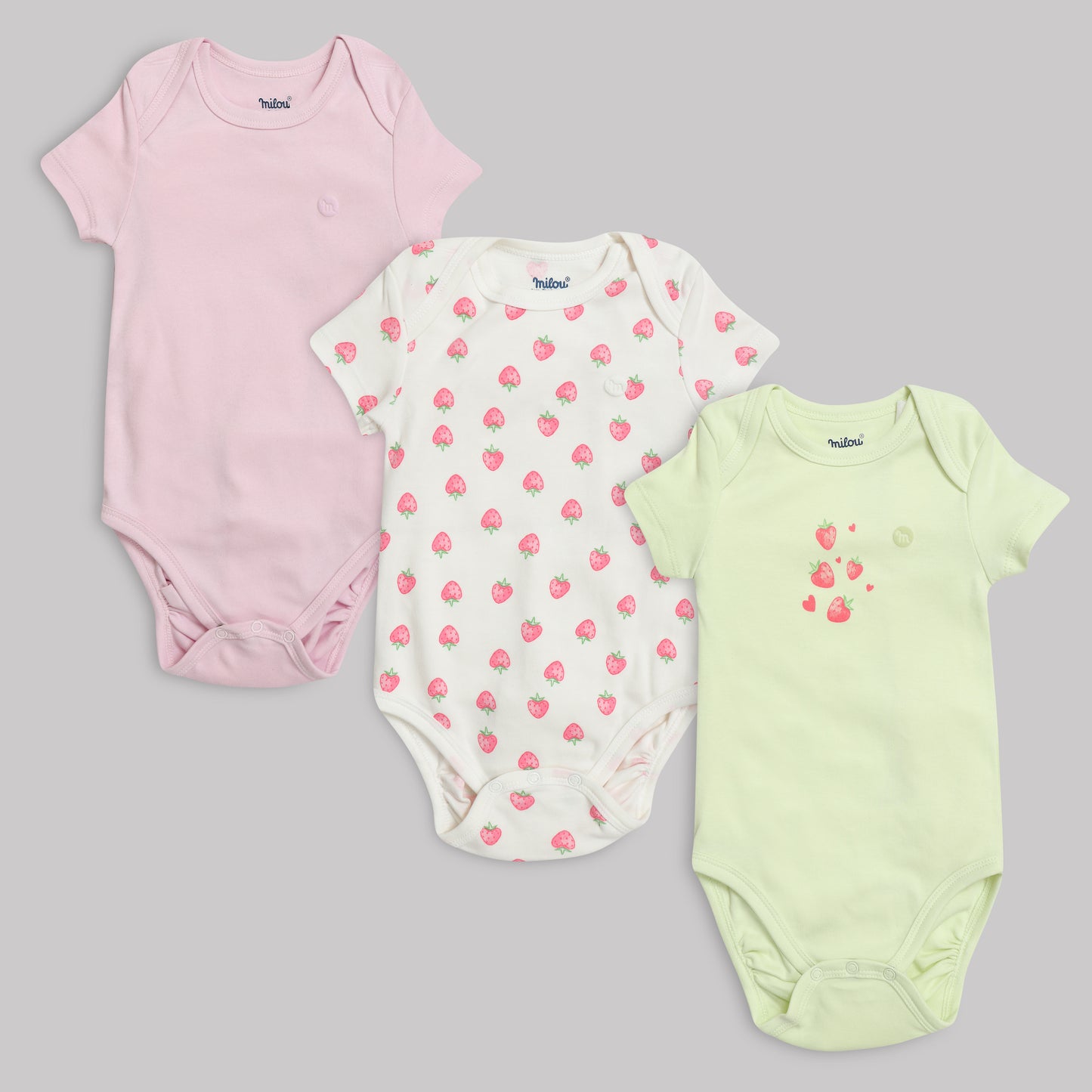 Milou Baby Cotton Short Sleeve Onseie Pack of 3