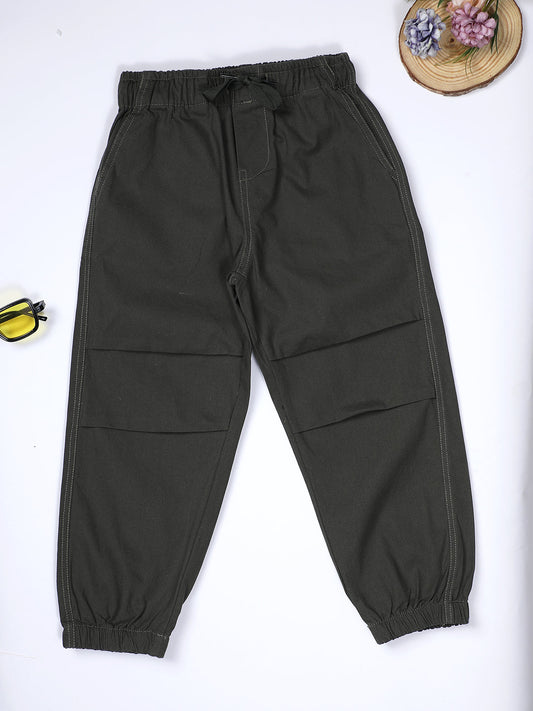 Milou Kids Cotton Solid woven Pants for Boys TBNCTRS058-OL