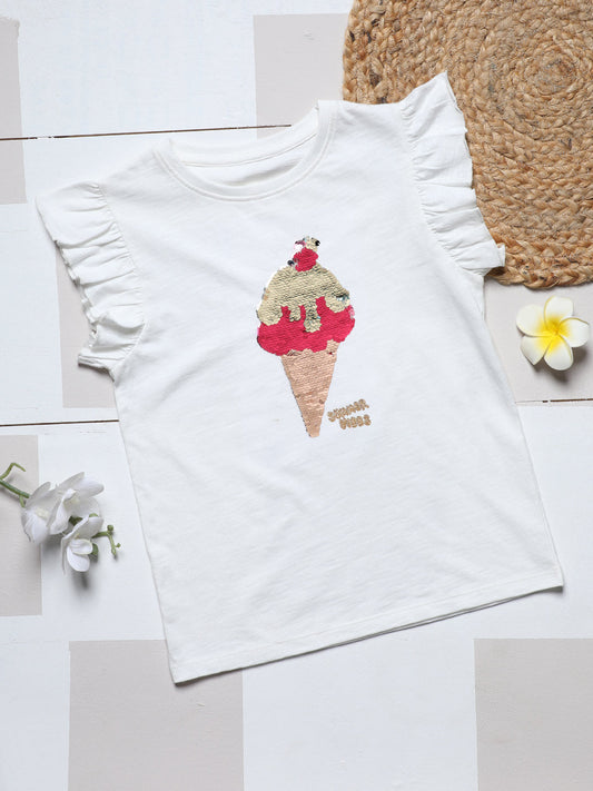 Milou Kids Cotton Bio Washed Printed Top for Girls -MGBTG010-WA