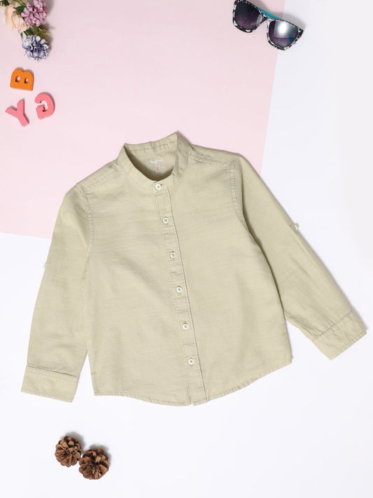 Milou Kids Cotton Full Sleeves Solid Bio Washed Shirt for Boys-SH-CH010-SDL