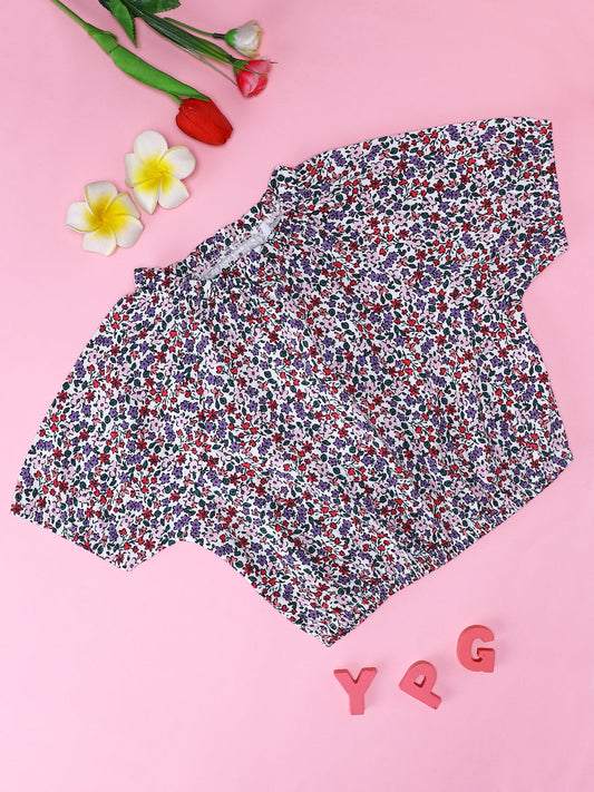 Milou Kids Cotton Bio Washed Printed Top for Girls -TGTP055-EUAOP